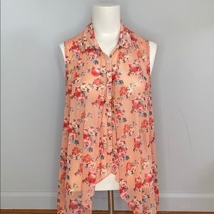 Charlotte Russe Floral Sleeveless Blouse